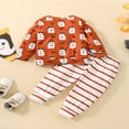 thumbnail image 3 of Tenues d'Halloween pour Bébés Garçons, T-shirt à Manches Longues à Col Rond avec Imprimé Ghost Bat et Pantalon à Rayures, 3 of 9