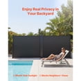thumbnail image 6 of KFFKFF Retractable Side Awning, 71" x 236" Outdoor Privacy Screen with Durable Polyester Fabric, Water-Resistant Sunshade Divider for Patio, Garden, Balcony, Pool, Deck, Gray, 6 of 9