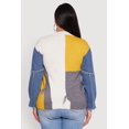 thumbnail image 5 of Womens Plus Size Daisy Color Blocked Denim Sleeve Sweater, 5 of 5