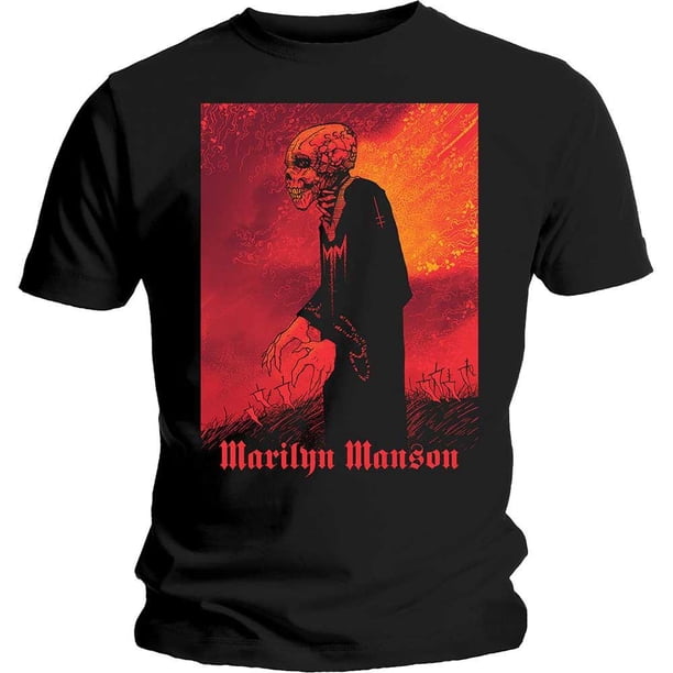Marilyn Manson - Camiseta Mad Monk de Algodón para Adultos Unisex (Negro)
