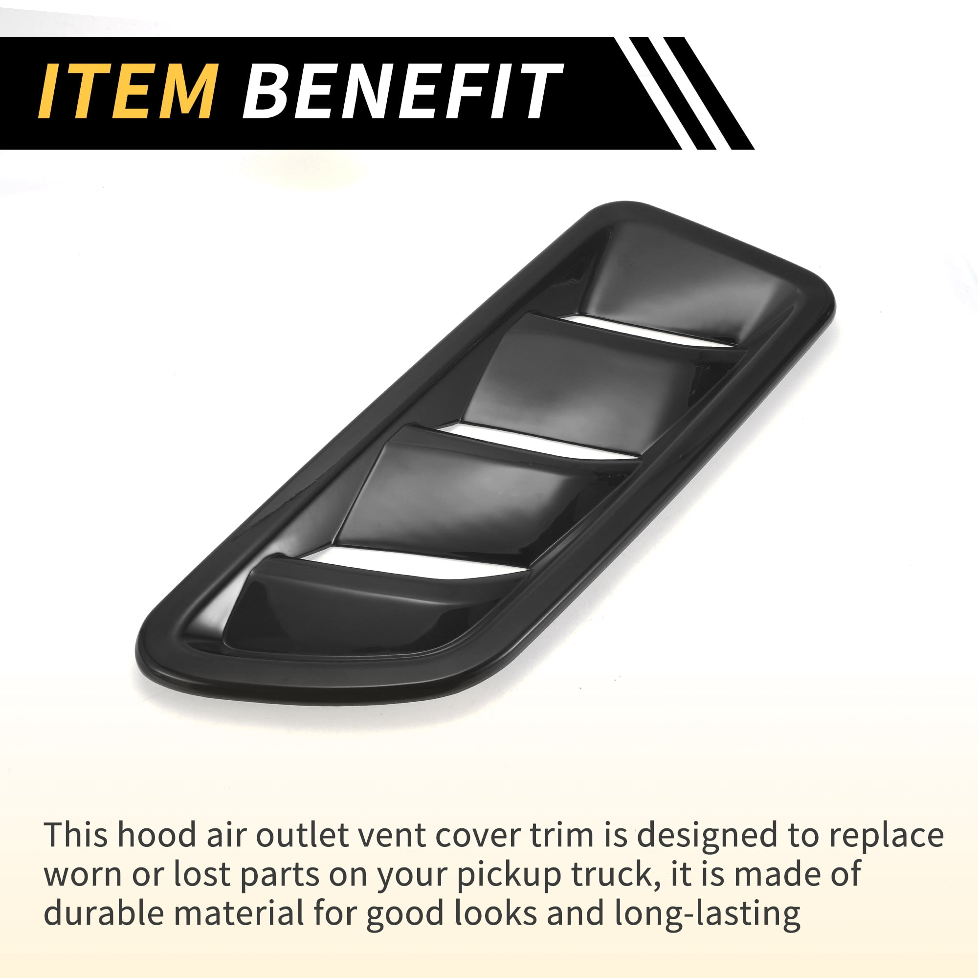 Unique Bargains 1 Pair Car Front Hood Air Outlet Vent Cover Trim for Jeep Wrangler JL JLU Gladiator 2018-2024 Hood Engine Bonnet Air Vent Outlet Cover Bezels ABS Black