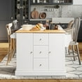 thumbnail image 2 of Costway Kitchen Island on Wheels Rolling Utility Cart Drawers Cabinets Spice Rack White, 2 of 11