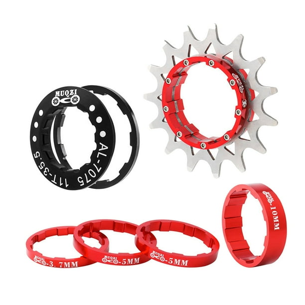 Adaptador de engranajes para cassette de BMX de una sola velocidad y 15 dientes. rojo