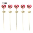 thumbnail image 3 of Naiovety 5 Pieces Artificial Anemone with Leaves Bouquet Kitchen Home Stems Flower Flower Silk Long Decor Wedding Party Type2 NO2, 3 of 6