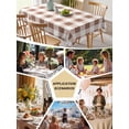 thumbnail image 5 of Brown Checkered Table Cloth, Farmhouse Buffalo Plaid Waterproof Tablecloth for Square Tables, Reusable Washable Fabric Table Cover for Restaurant Kitchen Dining Tables 60"x60", 5 of 6