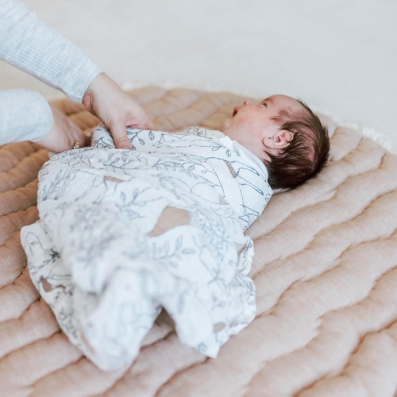 Vagascape Activity Mat, Infant and Baby Quilted Playmat for Boys and Girls, Woodland Print, 40” x 40”