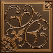 Dundee Deco's Vintage Antique Gold Botanical Glue Up/Drop In Ceiling Panels, 2 ft. X 2 ft. (4 sq ft.) each