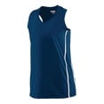 thumbnail image 2 of Augusta 2XL Ladies Winning Streak Racerback Jersey Navy/White 1182, 2 of 3