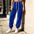 thumbnail image 2 of Women's High Waist Velvet Jogger Sweatpants, Ghalytn Drawstring Elastic Waist Soft Velour Casual Pants with Side Pockets, 2 of 7