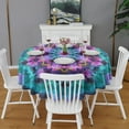 thumbnail image 2 of Colorful Tie Dye Mandala Pattern Round Tablecloth 60"x60",Wrinkle Wipeable Table Cloth for Kitchen Dining Room Picnic Patio Party, 2 of 6