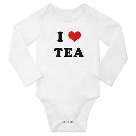 

I Heart Tea Love Food Baby Long Jumpsuits Newborn Clothes (White 12-18 Months)