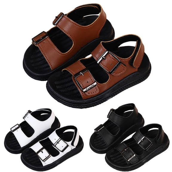 Ulanda Baby Boys Girls Summer Beach Sandals Non Slip Soft Rubber Sole Toddler Outdoor Closed-Toe First Walker Shoes (Black, 8.5)