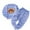 Blue, variant on Glisme Girl Outfits Flannel Pajama Long Sleeve Top And Pants Winter Warm Sleepwear For Kids Cozy Loungewear Set Trend Girls Clothing Blue Size 18-24 Months