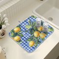 thumbnail image 4 of Yayeee Dish Drying Mat for Kitchen Counter 16" x 18" Microfiber Super Absorbent Coffee Decorative Pad, Green Lemon Plaid, 4 of 9