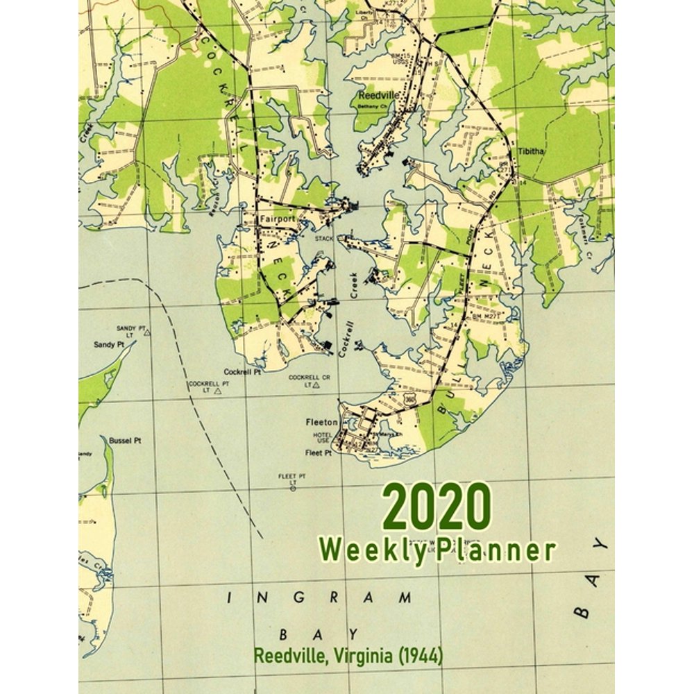 2020 Weekly Planner Reedville, Virginia (1944) Vintage Topo Map