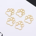 thumbnail image 3 of Yoetaun 5Pieces Gold Color Metal Hollow Dog Footprint Shape Frame Pendants For Earring Making Accessories, 3 of 6