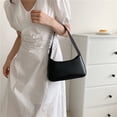 thumbnail image 1 of Bolsos de hombro para mujer Bolso de mano de PU Bolso para axilas con cierre de cremallera (negro), 1 of 7