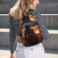 thumbnail image 5 of Lsque Sunset Western Cowgirl Pattern Canvas Daypack, Durable Backpack, High-quality Versatile Backpack,Vintage Compact Backpack-Small, 5 of 6