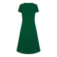 thumbnail image 5 of Vestidos informales para mujer 2023, vestido a media pantorrilla de manga corta informal liso de verano con cuello redondo, 5 of 5