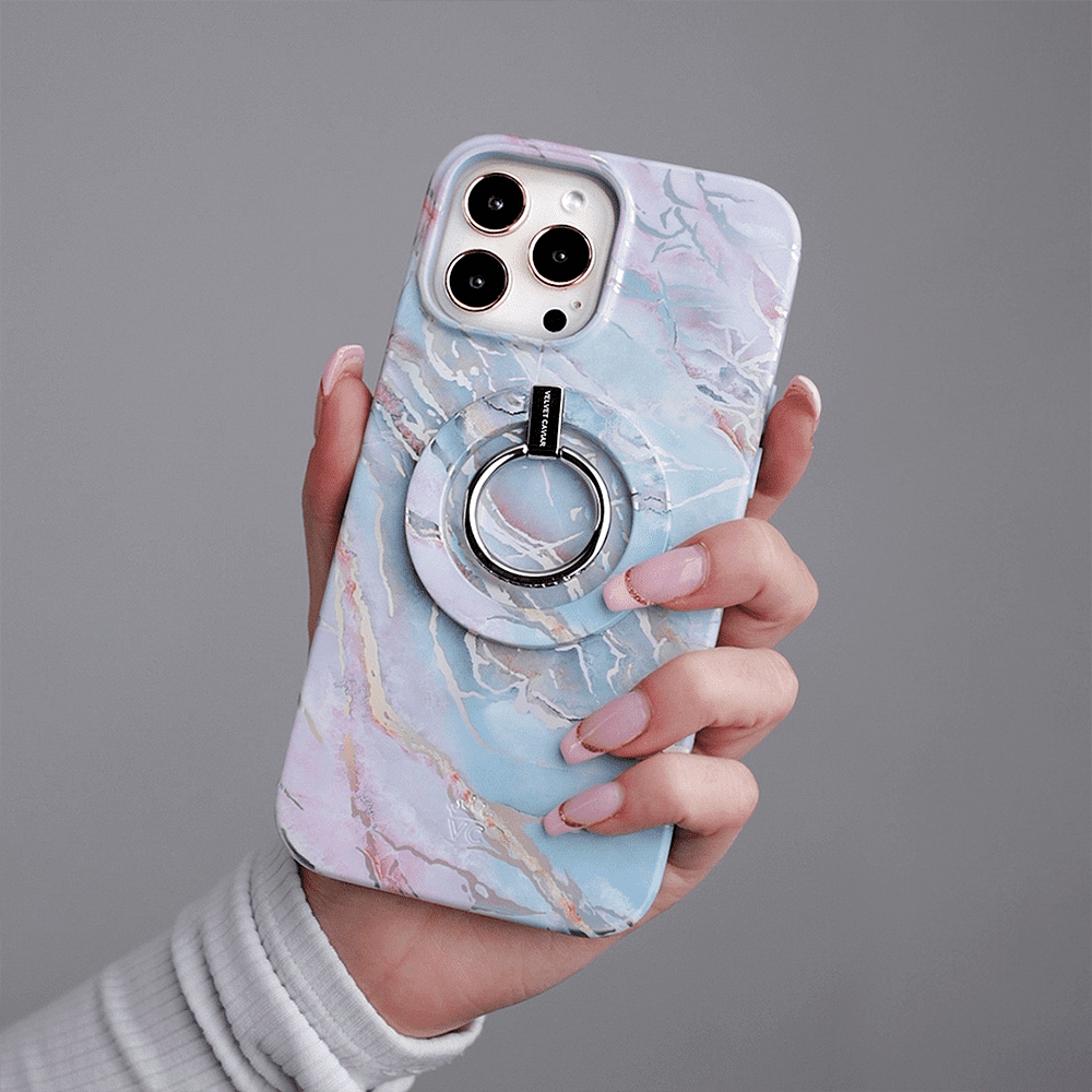 Velvet Caviar iPhone 12 Pro Max Case MagSafe Compatible - Cute Protective Phone Cases for Women - Iridescent Holographic Pink Blue Marble