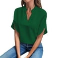 thumbnail image 5 of Womens Tops Women's Summer Chiffon Blouses Sleeve Blouse Tops V Neck Ruffle Short Sleeve Tunic Tops for T Shirt Shirts for Women, 5 of 5