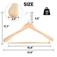 thumbnail image 6 of BP4U 12-Pack Premium Wide Shoulder Wooden Suit Hangers, Heavy-Duty Non-Slip Solid Wood Coat Hangers with Locking Bar for Suits & Coats(Natural Wood), 6 of 7