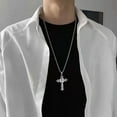 thumbnail image 4 of High Quality Cross 14K White Gold  Non Fading Necklace,Domineering and Trendy Men's hip-hop Pendant Chain,New Handsome Men Women, 4 of 6