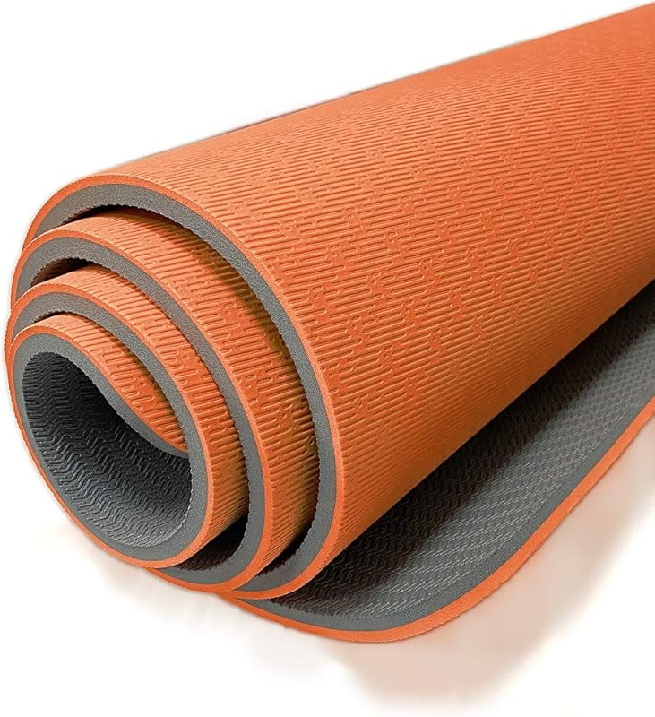 HExtra Thick TPE Yoga Mat - 72"x 32" Thickness 1/2 Inch -Eco Friendly SGS Certified - With High Density Anti-Tear Exercise Bolster For Home Gym Travel & Floor Outside