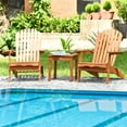thumbnail image 3 of Costway 3PCS  Patio Wooden Adirondack Chair Table Set Folding Seat Furniture Garden, 3 of 12
