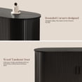 thumbnail image 5 of Sideboard Buffet Cabinet with Silding Doors, Accent 55" Storage Cabinet with Adjutable Shelf for Kitchen, Living Room, Black, 5 of 13