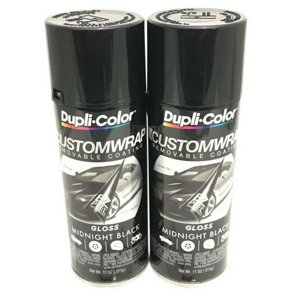Duplicolor CWRC840 - 2 Pack Custom Wrap Removable Paint Gloss Midnight Black - 11 oz