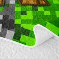 thumbnail image 5 of meiyoeat Miners Video Game Twin Quilt Set For Boys,Green Gray Pixelated Check Letter K Twin Coverlet Set,2 Pieces, 5 of 7