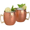 thumbnail image 3 of Prisha India Craft Pure Copper Moscow Mule Mugs Authentic and Solid Cups Glasses Hammered Finished Capacity- 16 Ounce, Set of 4, 3 of 5