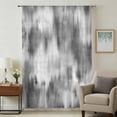 thumbnail image 2 of Grey Ombre Semi Sheer Curtains Drapes for Living Room, Bedroom, French Doors Window 108 Inches Long, Vintage Simple Abstract Gradient Mottled Rod Pocket Chiffon Curtain Drapery Voile Draperies Panel, 2 of 8