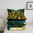 thumbnail image 5 of Homewish Mushrooms Moon Landscape Twin Comforter Sets,Fungus Plant Bedding Set,Green Yellow,Black Reversible,2-Piece,1 Comforter and 1 Pillowcase, 5 of 7
