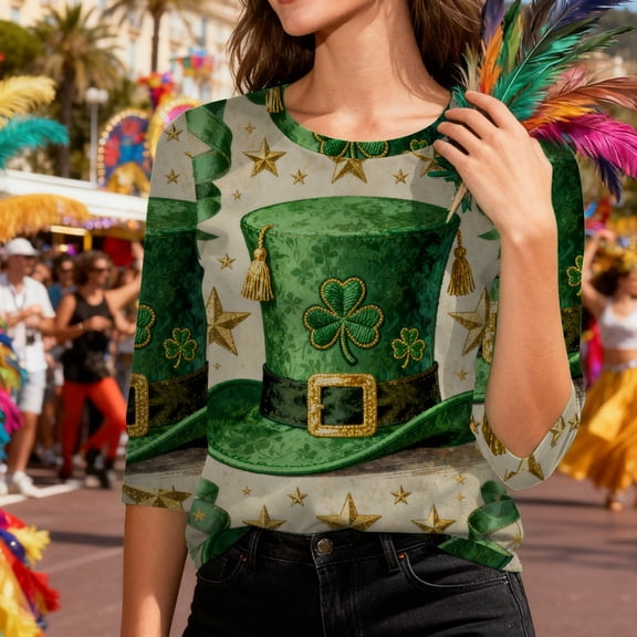 Craaazy St Patricks Day Tops for Women Green Theme Holiday Shirts Gifts