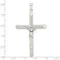 thumbnail image 3 of Finest Gold Sterling Silver Polished & Texture Tube Crucifix Cross Pendant, 3 of 3