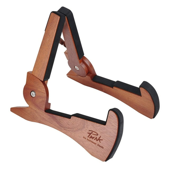 Foldable Guitar Stand Holder Mahogany Solid Wood String Instrument Bracket Cute Shape for Electric Acoustic Guitars Bass