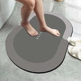 thumbnail image 3 of Alfombrilla de baño de diatomita suave y cómoda absorción de agua secado rápido Ovalada Gris M Fernando alfombra de baño, 3 of 7