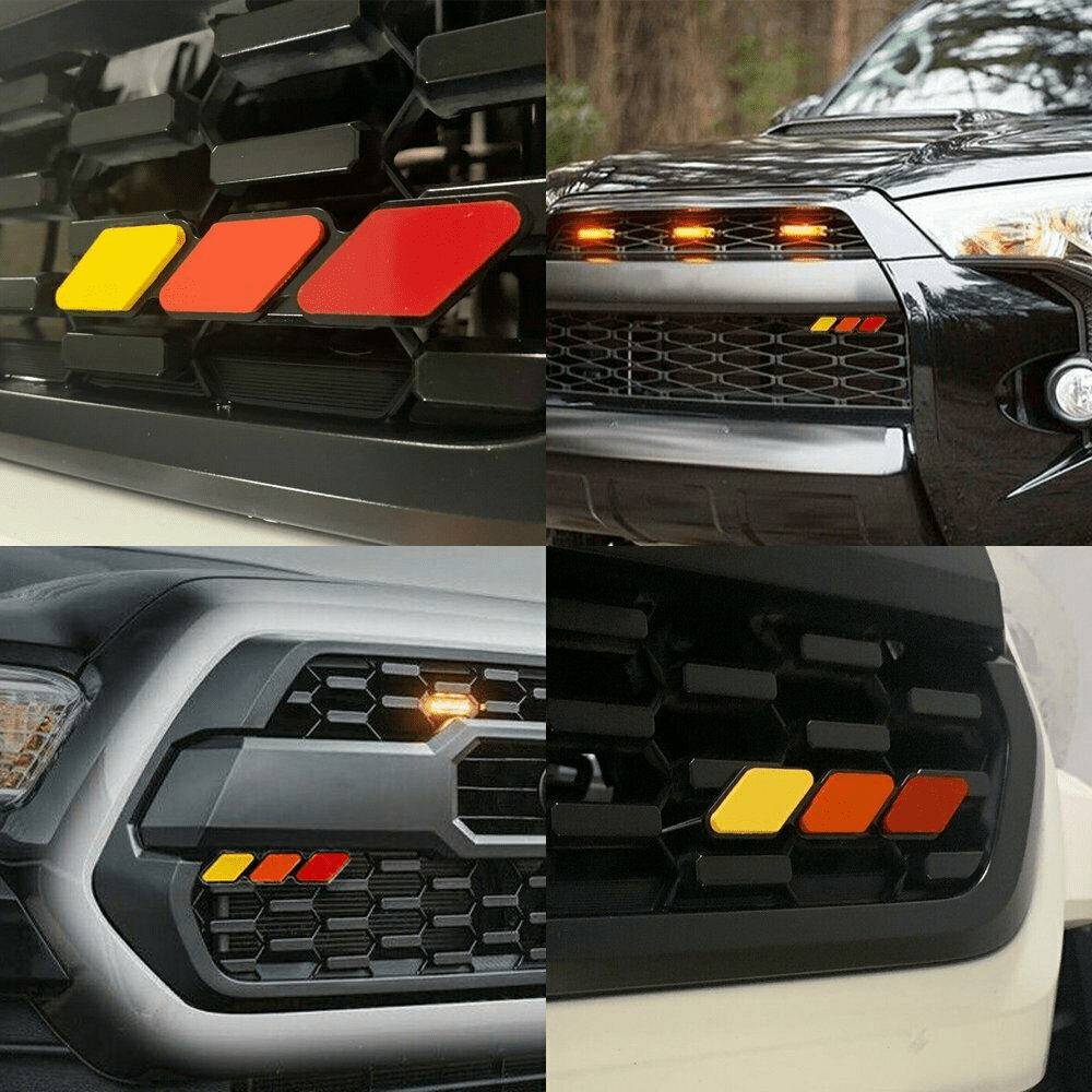 Tri-color 3 Grille Badge Emblem For 2018 2019 Toyota Tacoma TRD 4Runner Tundra