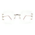 thumbnail image 4 of Luxury Fashion Rectangular Rimless Oversize Butterfly Clear Lens Eye Glasses Rose Gold Pink, 4 of 8