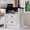 15.5"D x 23.6"W x 26"H (2 Drawers), variant on Hanyu 26" Tall Nightstand with Charging Station, Farmhouse 23.6" Wide Large End Table w/Roman Column, Wood Rustic Side Table w/Metal Handle, 3 Drawers Dresser for Bedroom, Living Room, Light Brown