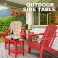 thumbnail image 7 of Nalone Adirondack Side Table 16.5" Outdoor HDPE Plastic Double Small End Table for Patio (Red), 7 of 7