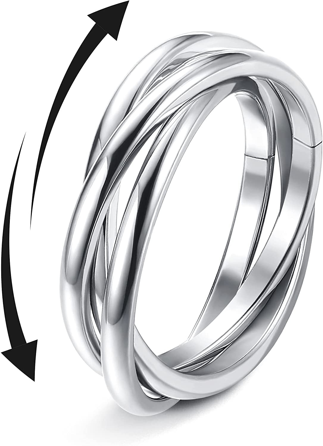 Thunaraz Fidget Ring Spinner Ring Anxiety Ring Fidget Rings for Anxiety for Women Stainless Steel Rings