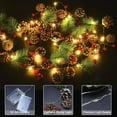 thumbnail image 2 of HLONK Guirlande de Noël avec Lumières 20Led 7 Pieds Pomme de Pin aux Baies Rouges Guirlande Lumineuse à Piles Décorations de Noël pour Maison Intérieur, 2 of 6