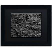 Trademark Fine Art "Shale Abstract in Black and White" Canvas Art by Kurt Shaffer, Black Matte, Black Frame