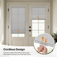 thumbnail image 3 of LazBlinds Cordless Cellular Shades for French Doors, No Drill French Door Blinds for Privacy, Light Filtering Honeycomb Shades for Front Door Patio Sliding Glass Door, 1 Pack, 22" W x 78" H, Grey, 3 of 6