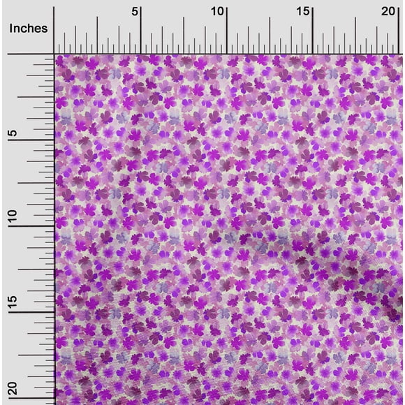 oneOone Georgette Viscose Fabric Watercolor Floral_Printed Fabric 1 Yard 42 Inch Wide