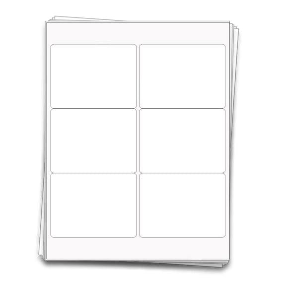 60 Large Beer Bottle White Printable Labels, 4x3 inches (White Vinyl Waterproof (Inkjet only))