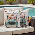 thumbnail image 5 of HELLO Sweet Cheeks Pillow Covers 2 Pack Vintage Cars Cows Pigs Butterfly Wood Grain Pillowcase Waterproof Outdoor Throw Pillow Cover for Patio Garden Square Cushion 26”x26”, 5 of 9
